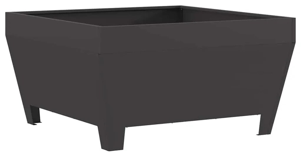 Fogo Fossa Quadrada Preta 80x80x43 cm em Aço da vidaXL