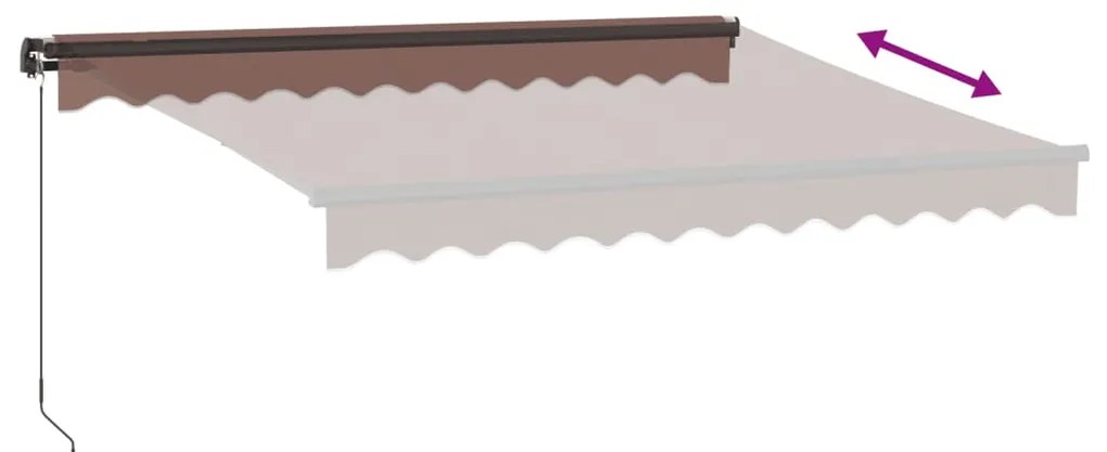 Toldo retrátil manual com luzes LED 300x250 cm castanho