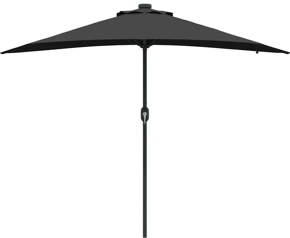 Guarda-sol de Jardim Preto 294 x 150 x 223 cm tecido