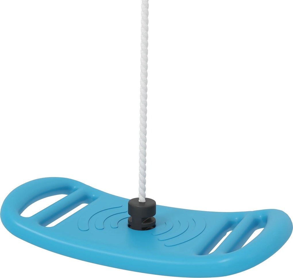 Baloiço infantil para interior e exterior com corda ajustável, mosquetão, carga máxima de 70 kg, azul