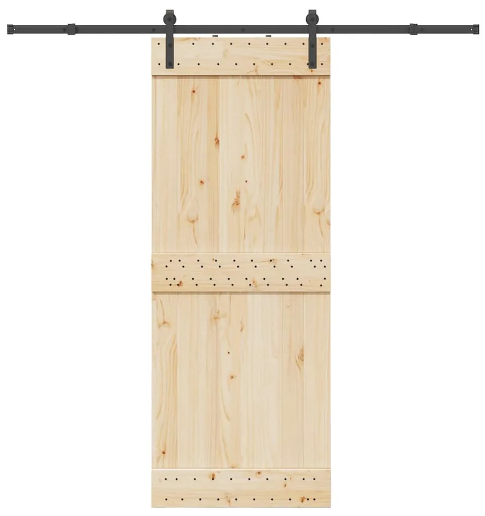 vidaXL Kit de ferragens para porta deslizante 213,5 cm aço preto