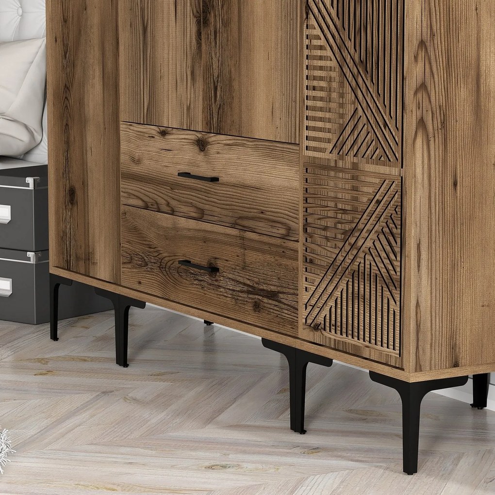 Roupeiro Kumsal STP – Nogueira – 160x47,5x201,4 cm