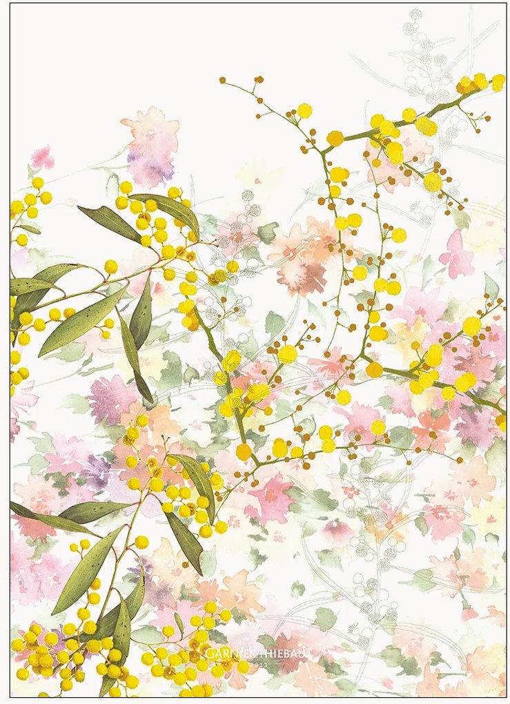 Toalhas de chá em algodão Mimosas, conjunto de 4