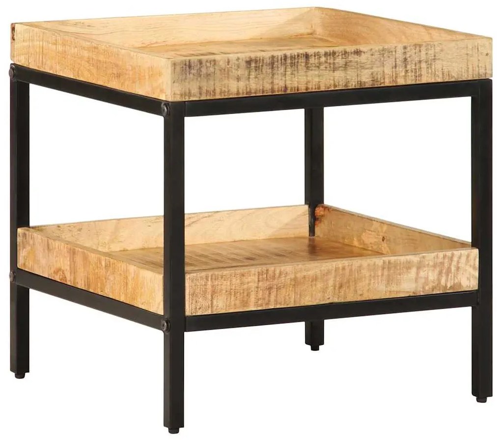 vidaXL Mesa Lateral com prateleira Castanho 45 x 45 x 45 cm