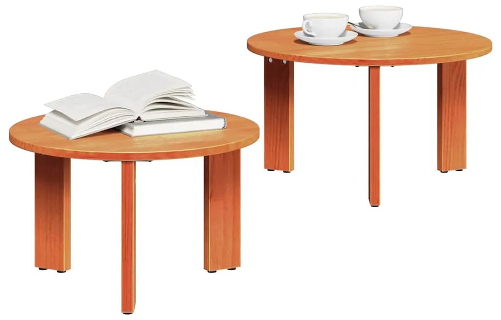 Conjunto de Mesas de Café 2 pcs Castanho-mel