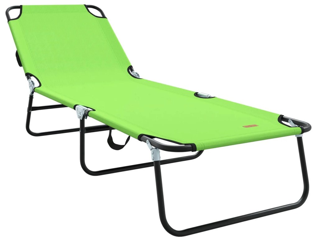 Espreguiçadeira Dobrável 2 pcs Verde Portátil Tecido Oxford 600D