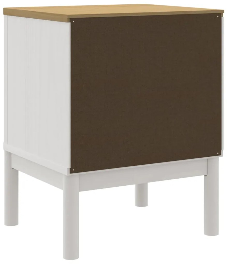Mesa de cabeceira 45x39x57 cm madeira de pinho maciça branco