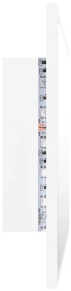 Espelho de casa de banho com LED 60x8,5x37cm acrílico branco