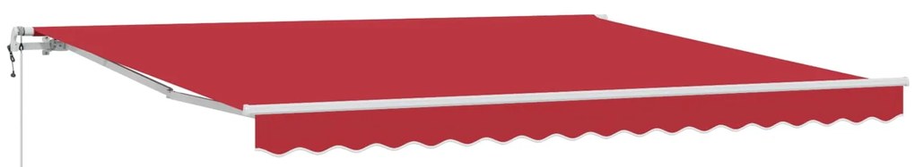vidaXL Toldo Retrátil Manual Vermelho 400 × 300 cm tecido