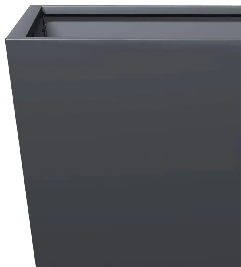 Vaso/floreira de jardim 2 pcs 30x30x30 cm aço antracite