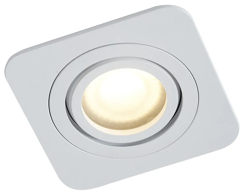 Conjunto de 6 focos embutidos redondos brancos GU10 50mm giratórios e inclináveis IP44 - Alberto Moderno