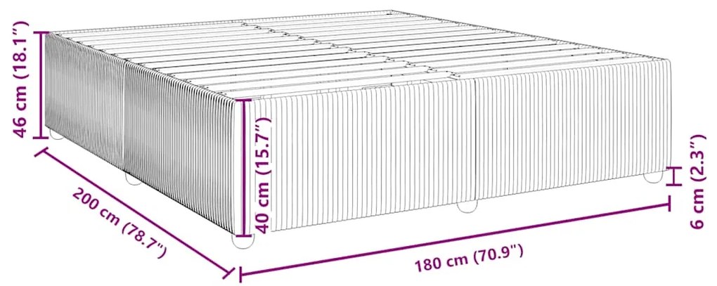 Estrutura de cama sem colchão 180x200 cm tecido castanho-escuro