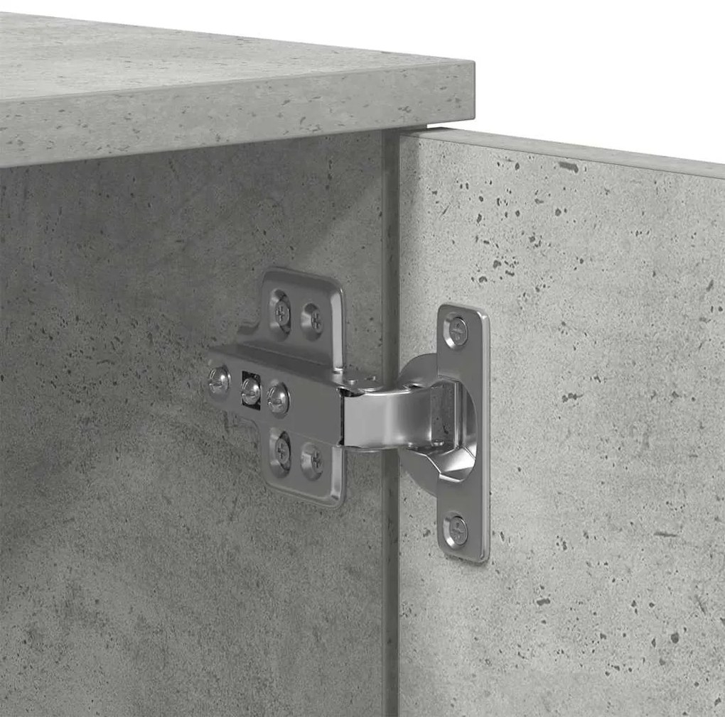 Estrutura de Cama com Armazenamento Cinza Concreto 90x190 cm