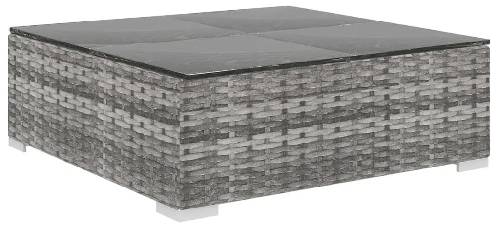 8 pcs conjunto lounge de jardim c/ almofadões vime PE cinzento