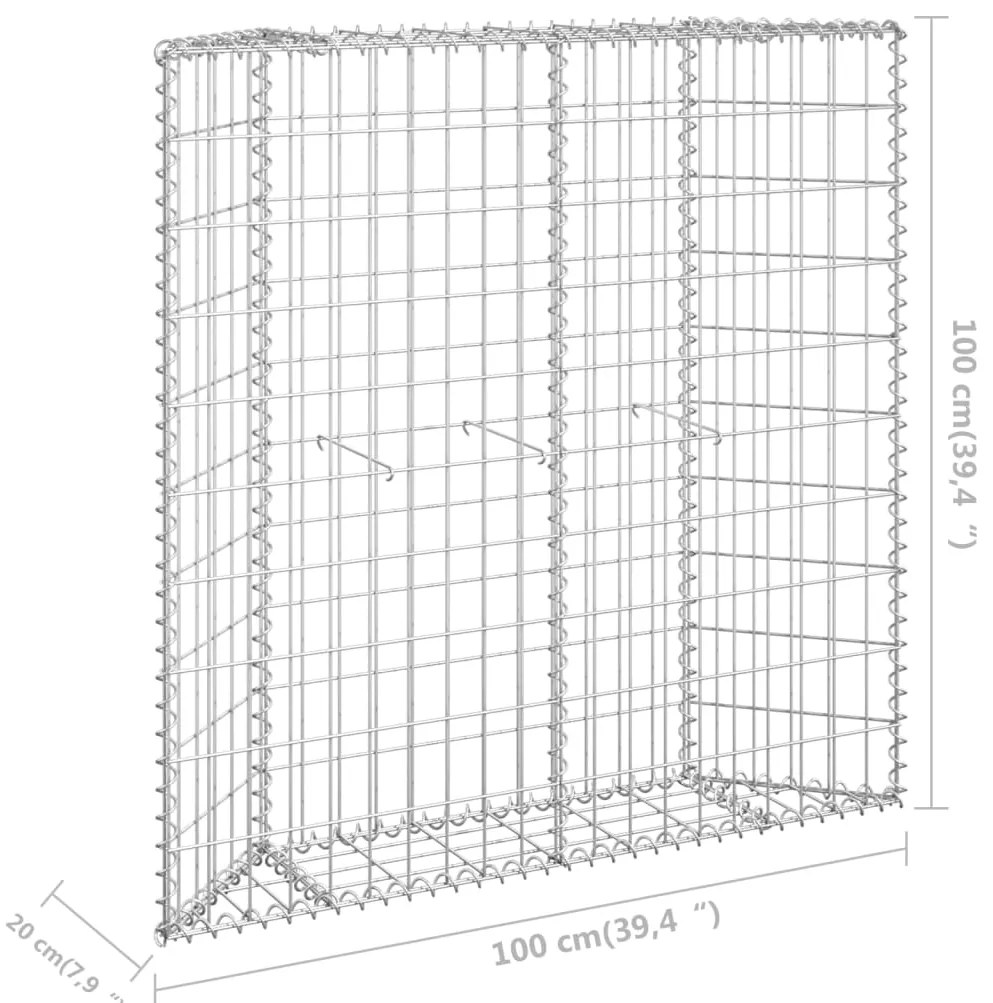 Canteiro elevado/cesto gabião trapézio 100x20x100cm aço galvan.