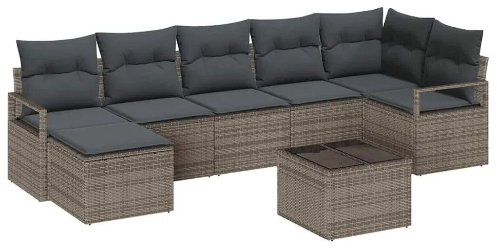Conjunto de Sofá para Jardim de 7 Peças com Almofadas em Rattan Sintét