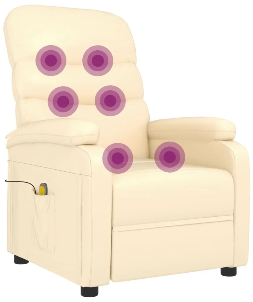 Cadeira de massagens couro artificial cor creme