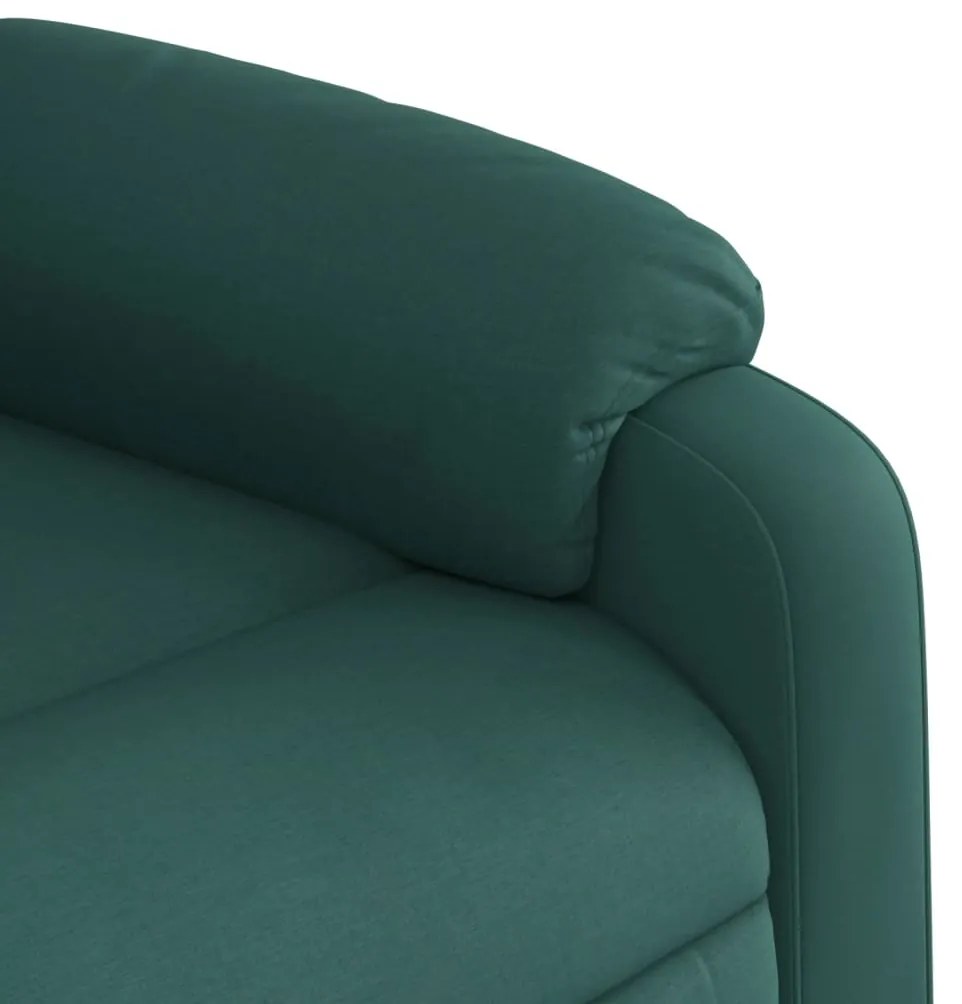 Poltrona reclinável de massagens elétrica tecido verde-escuro