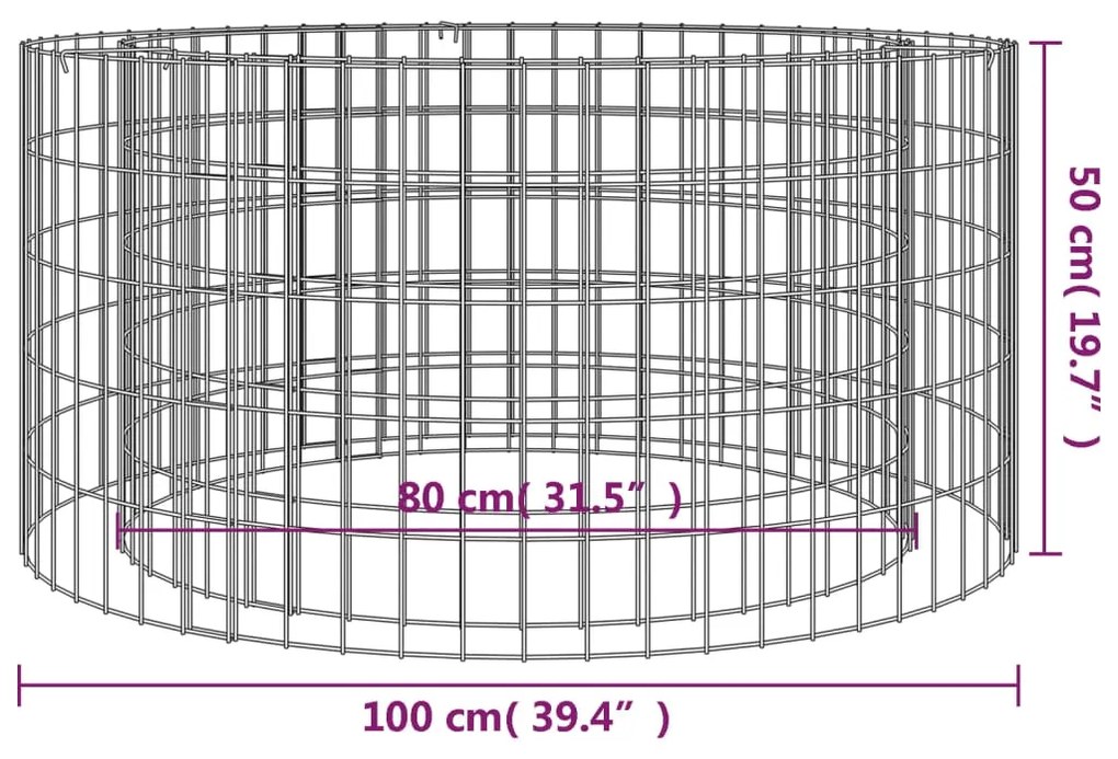 Braseira gabião Ø 100 cm ferro galvanizado