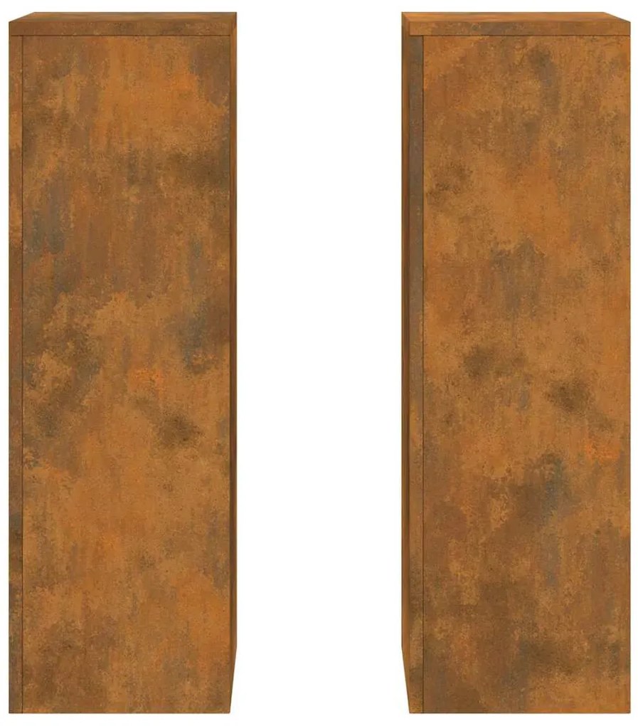 Suportes para Plantas ao Ar Livre Pilar 2 pcs 24x24x75 cm Aço Envelhec
