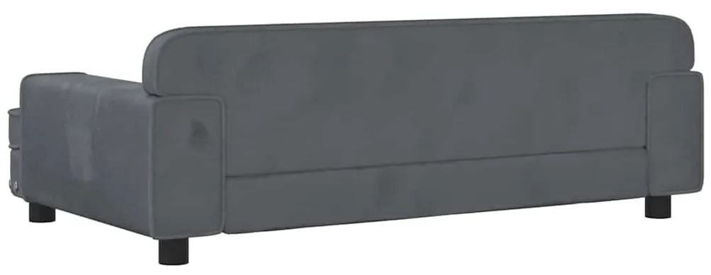 Cama para cães 90x53x30 cm veludo cinzento-escuro