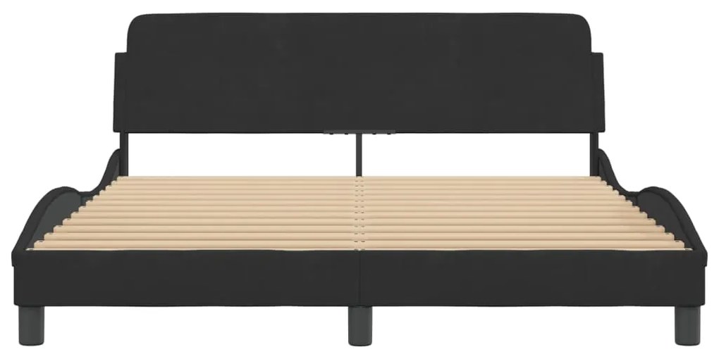 Estrutura de cama sem colchão 160x200 cm veludo preto