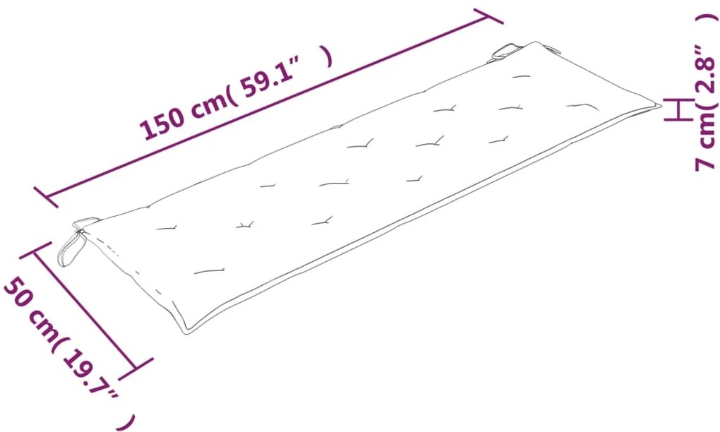 Banco Batávia c/ almofadão antracite 150 cm madeira de teca maciça