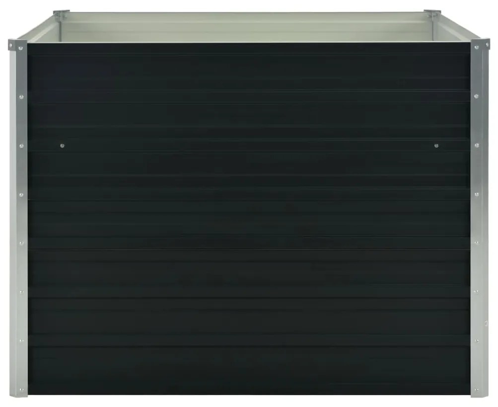Canteiro jardim elevado 100x100x77 cm aço galvanizado antracite