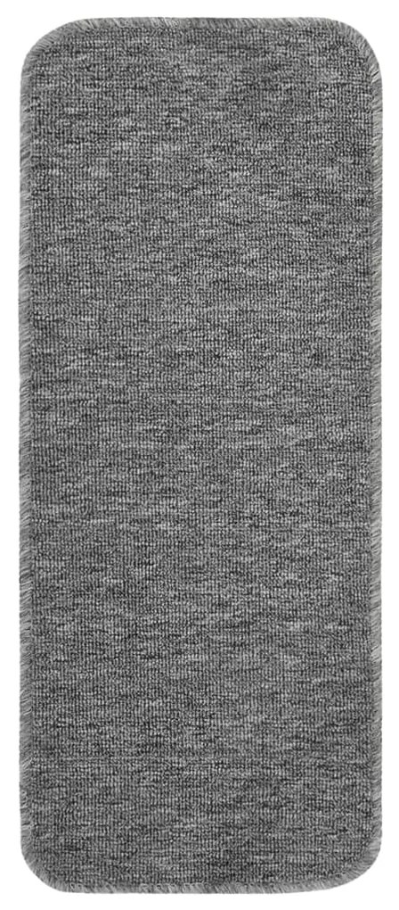 Tapetes antiderrapantes retang. p/ escadas 15pcs 60x25 cm cinza
