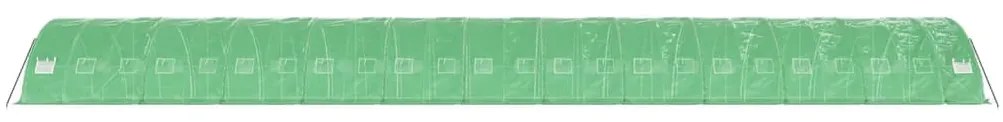 Estufa com estrutura de aço 120 m² 24x5x2,3 m verde