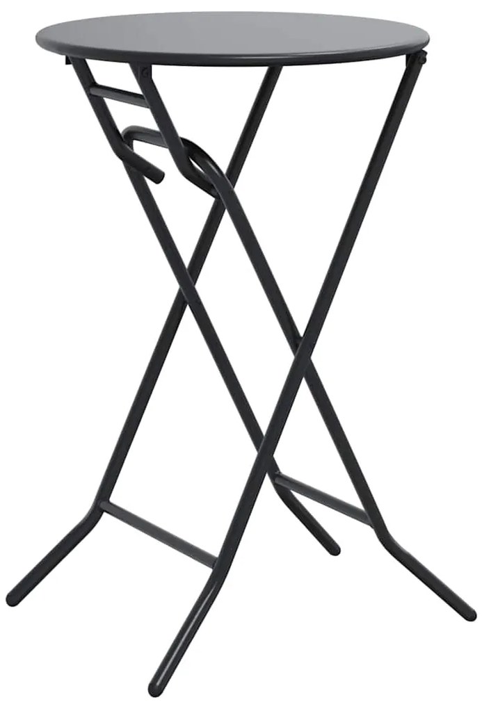 Mesa de Jardim Dobrável Antracite Ø50x72 cm Aço