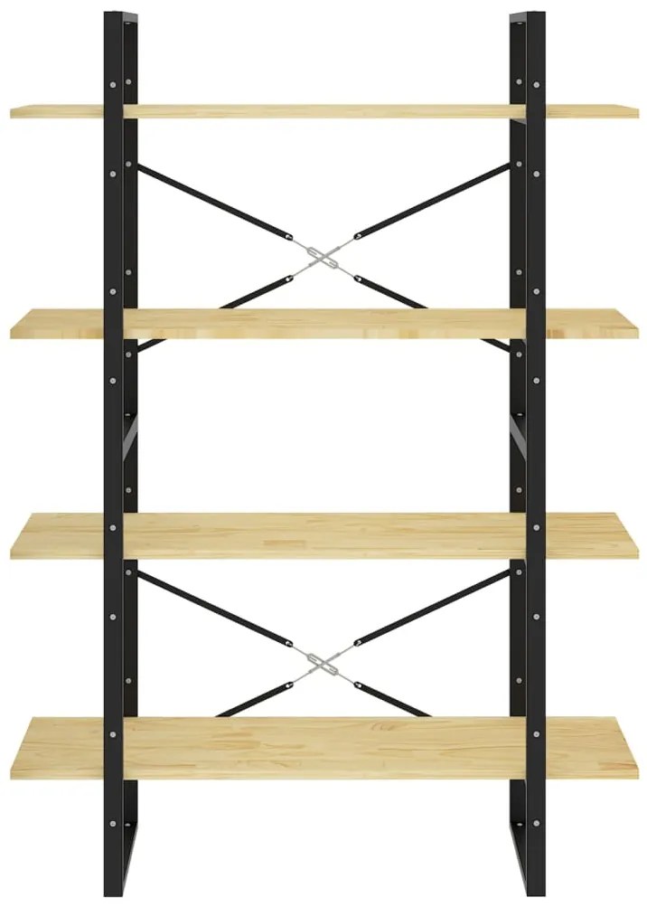 Estante com 4 prateleiras 100x30x140 cm pinho maciço castanho