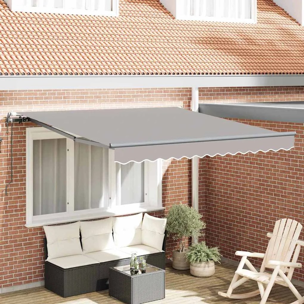 vidaXL Toldo Retrátil Cinzento-claro 300 x 250 cm Tecido e Alumínio