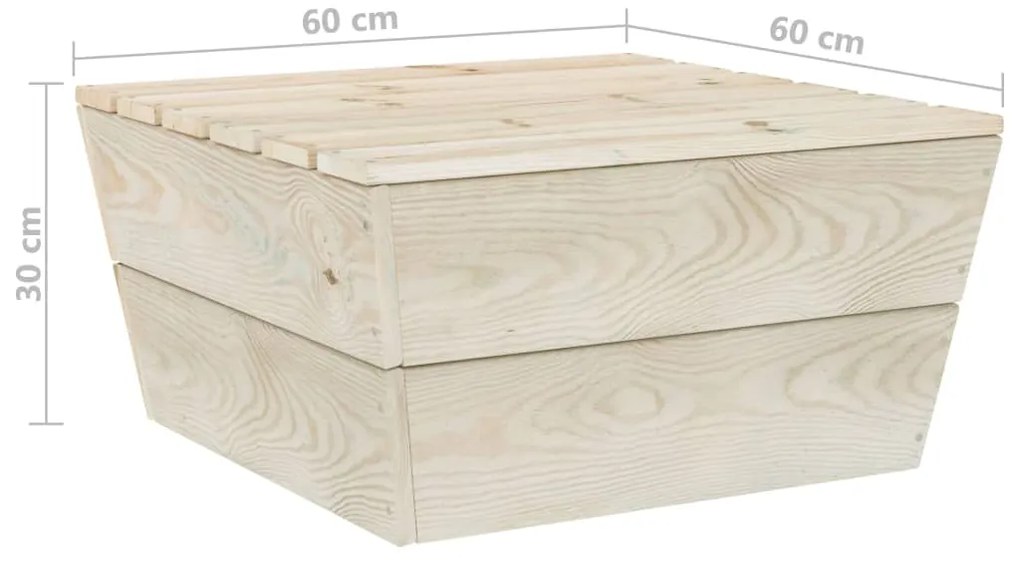 2 pcs conjunto lounge de jardim madeira de abeto impregnada