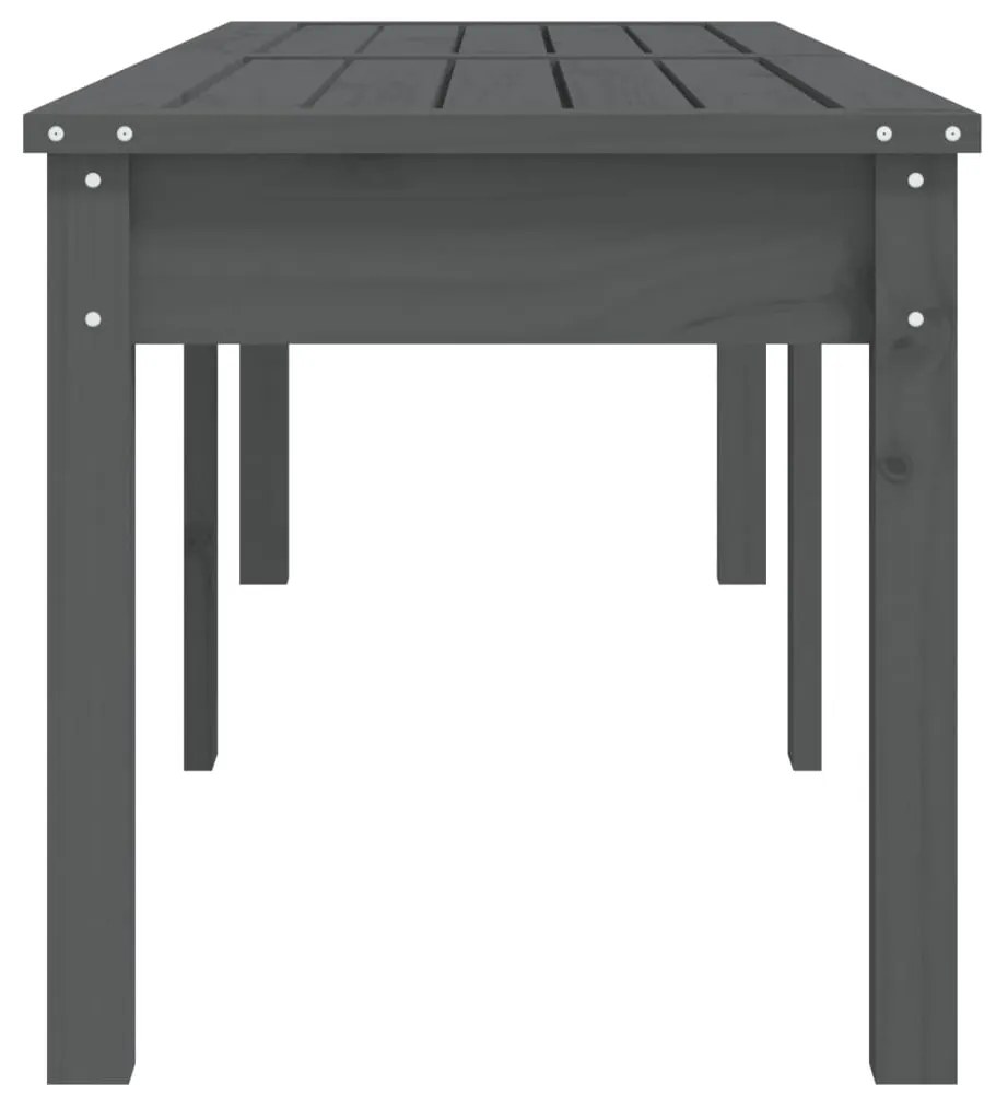 Banco de jardim c/ 2 lugares 159,5x44x45 cm pinho maciço cinza