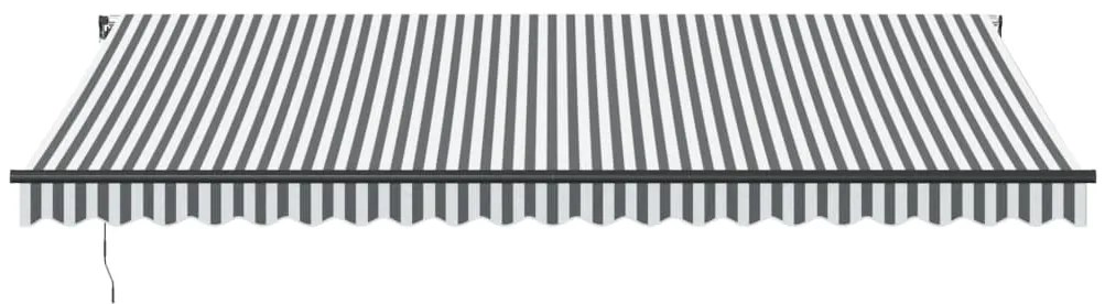 Toldo retrátil manual com luzes LEDs 500x300cm antracite/branco