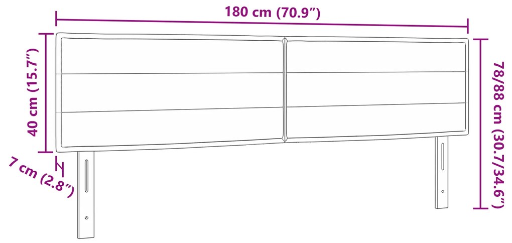 Cabeceira vidaXL Design Linhas Cinza Escuro 180 cm Tecido