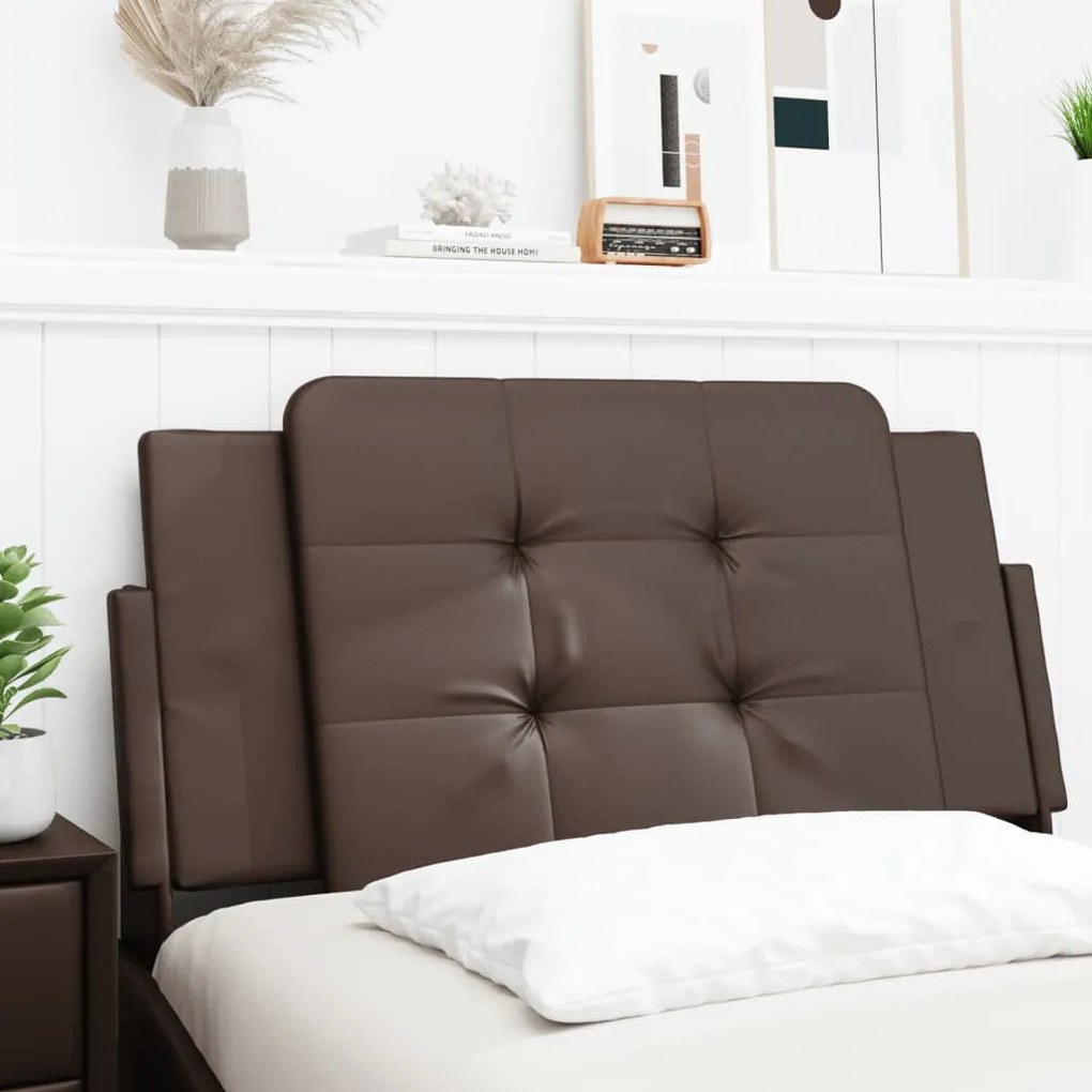 vidaXL Almofadão de cabeceira 100 cm couro artificial castanho