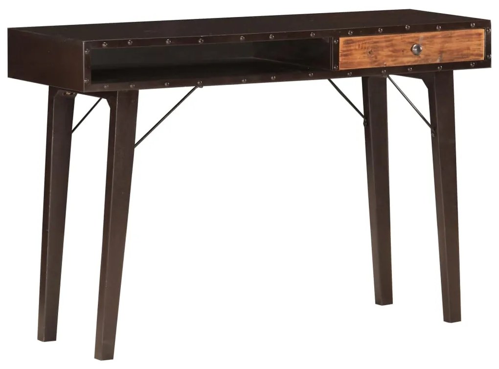 Mesa consola 118x35x76 cm madeira recuperada maciça