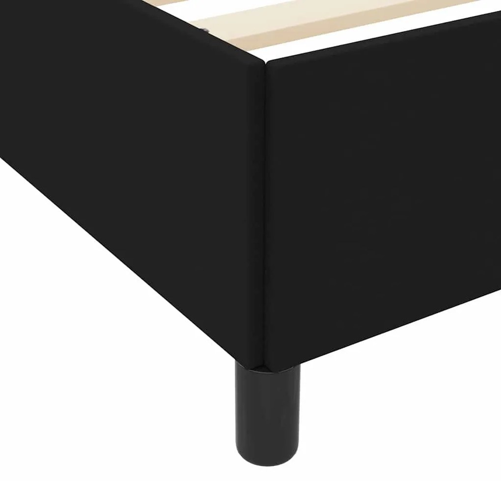 Cama Box Preto 140 x 200 cm Tecido, Madeira de Engenharia