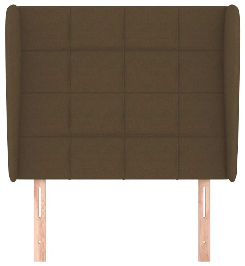 Cabeceira cama c/ abas tecido 103x23x118/128 cm castanho-escuro