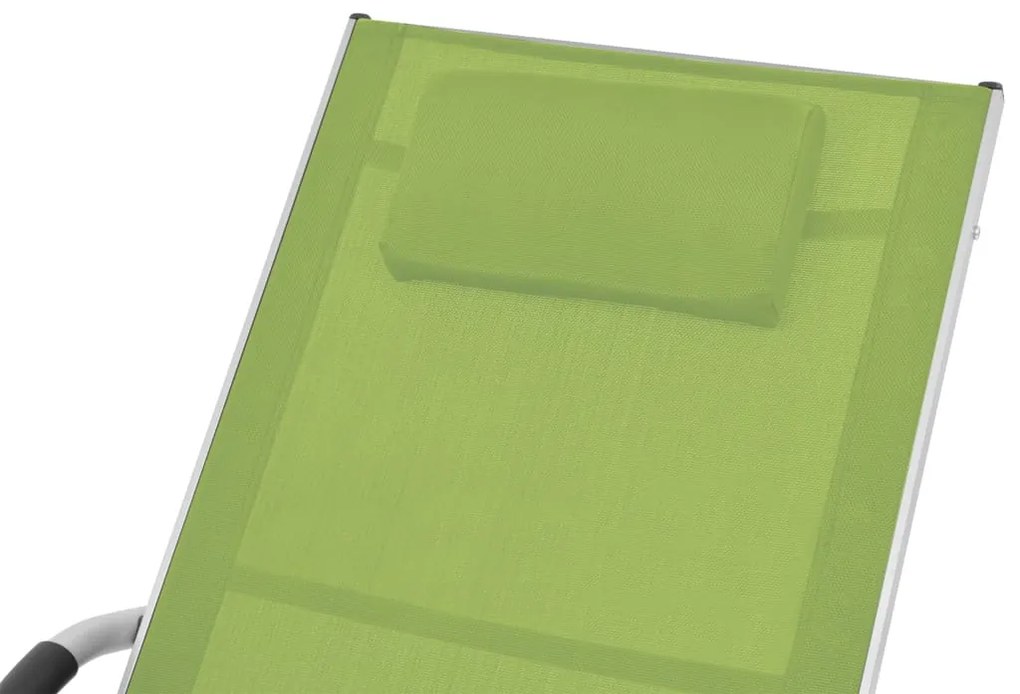 Espreguiçadeira com almofadão alumínio e textilene verde