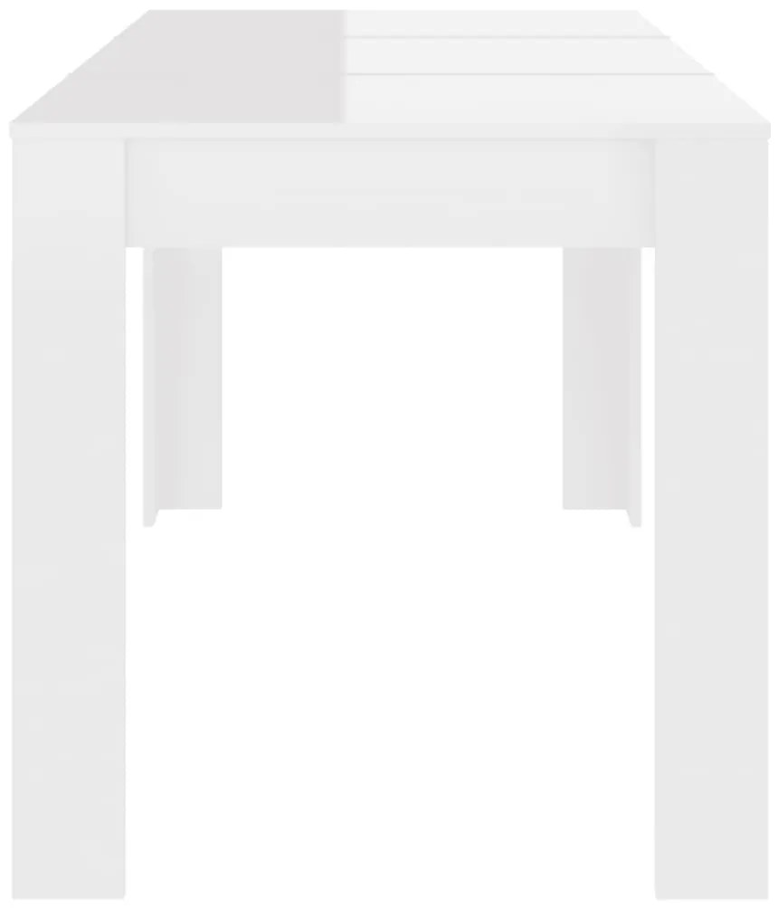 Mesa de Jantar Lunes de 140cm - Branco Brilhante - Design Moderno