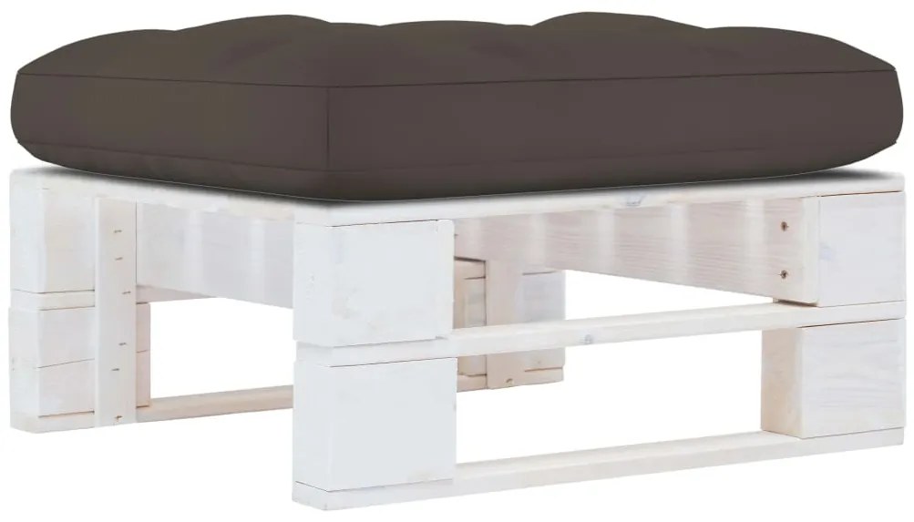 Otomano de paletes para jardim pinho impregnado branco
