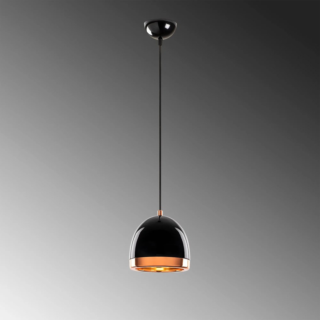 Chandelier Mugo – Preto e Dourado – 17 x 17 cm