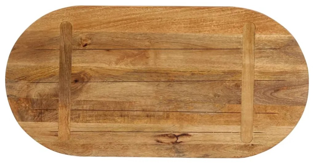 Tampo de mesa oval 80x40x3,8 cm madeira de mangueira maciça