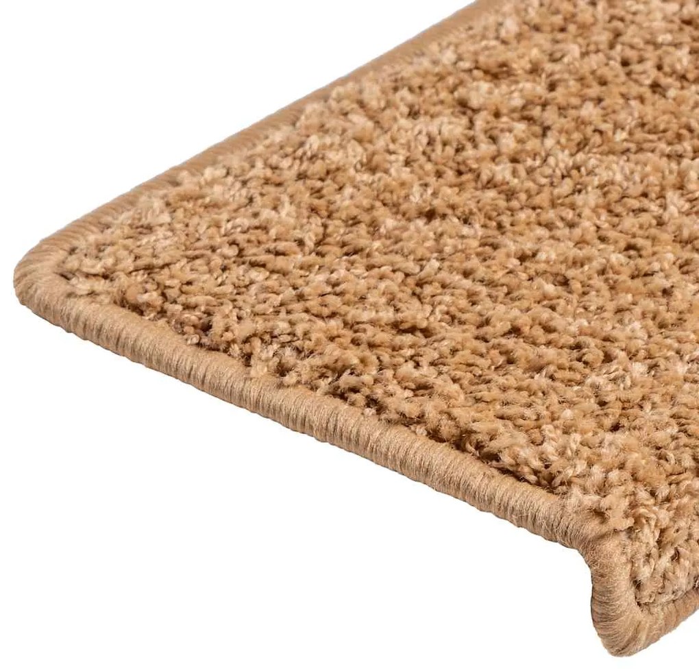 Tapetes de escadas 30 pcs 65x21x4 cm bege