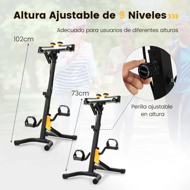 Bicicleta ergométrica com pedais dobrável para mãos, braços, pernas e joelhos Equipamento de reabilitação para idosos