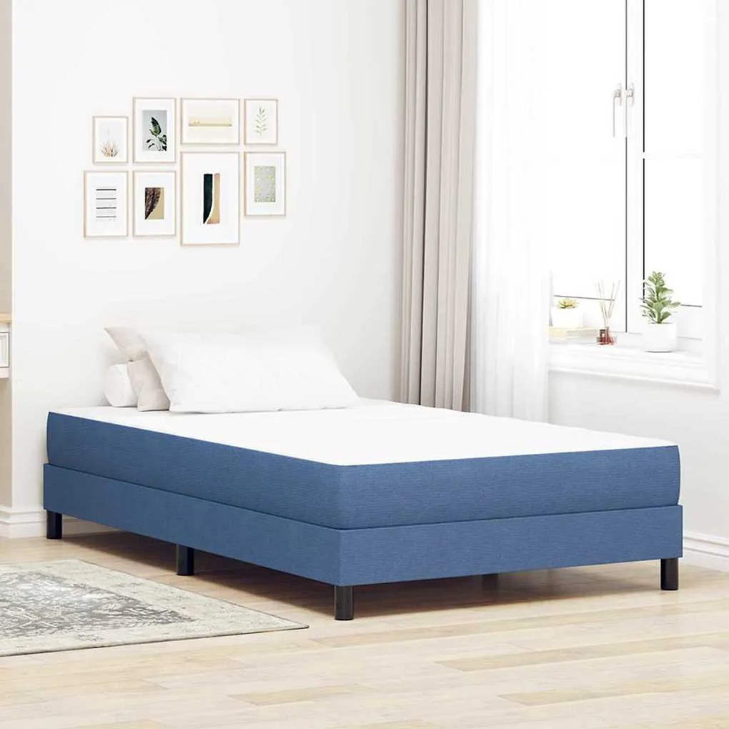 vidaXL Colchão de Cama com colchão Azul 120 x 200 cm tecido
