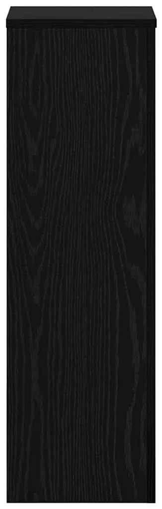 Suportes de Plantas 2 pçs Carvalho Preto 25x25x80 cm Madeira Revestida